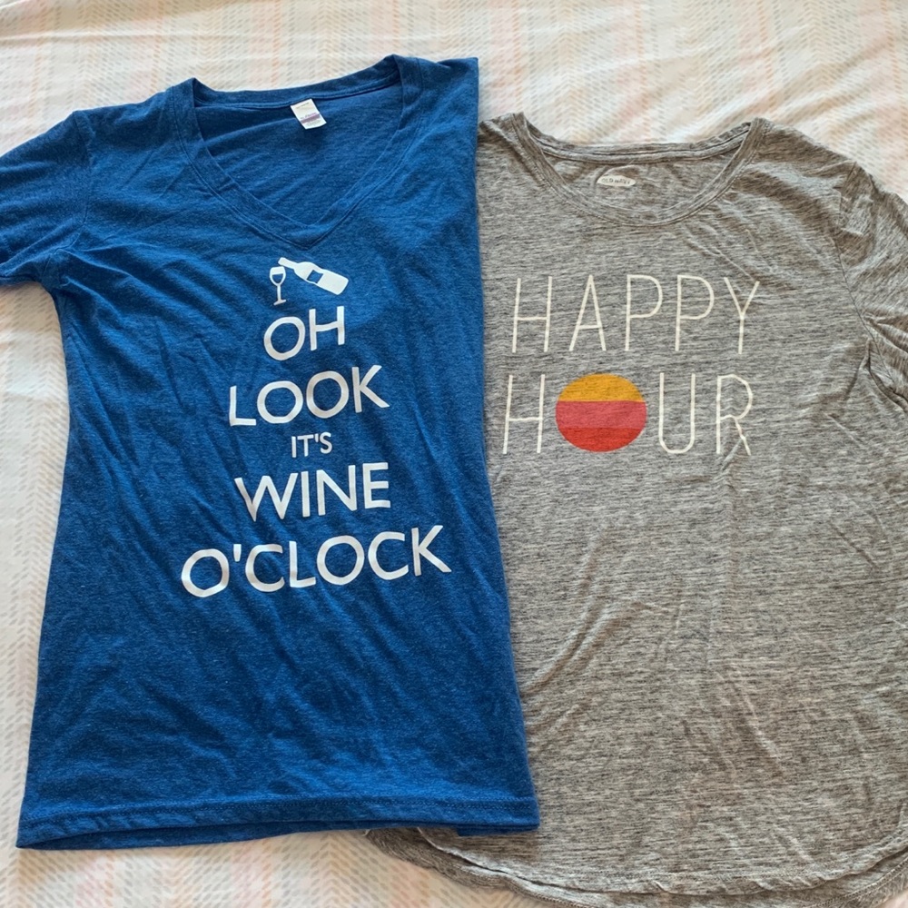 Happy Hour & “Wine o’clock” t-shirts